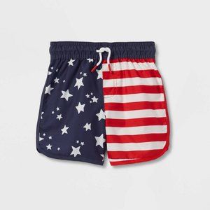 Toddler Boys' Star Striped Swim Trunks - Cat & Jack™ Navy Blue